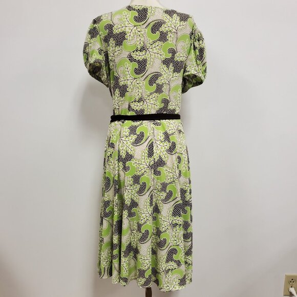 London Times Y2K Asian Print Forest Fairy Wrap Dress Size XL Twee Phoebe Buffay - Picture 3 of 10